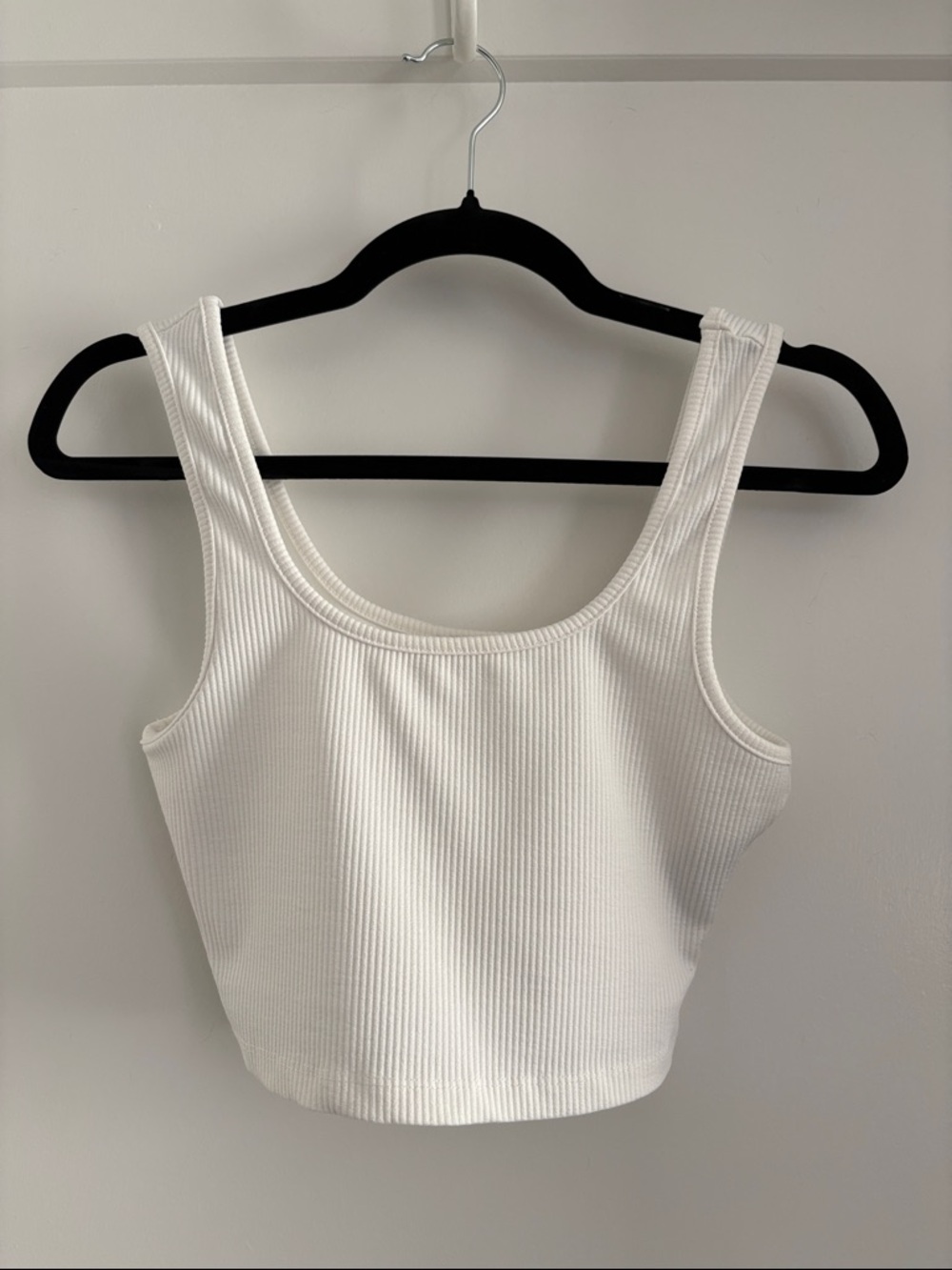 NAKD Classic Ribbed White Tank Crop Top